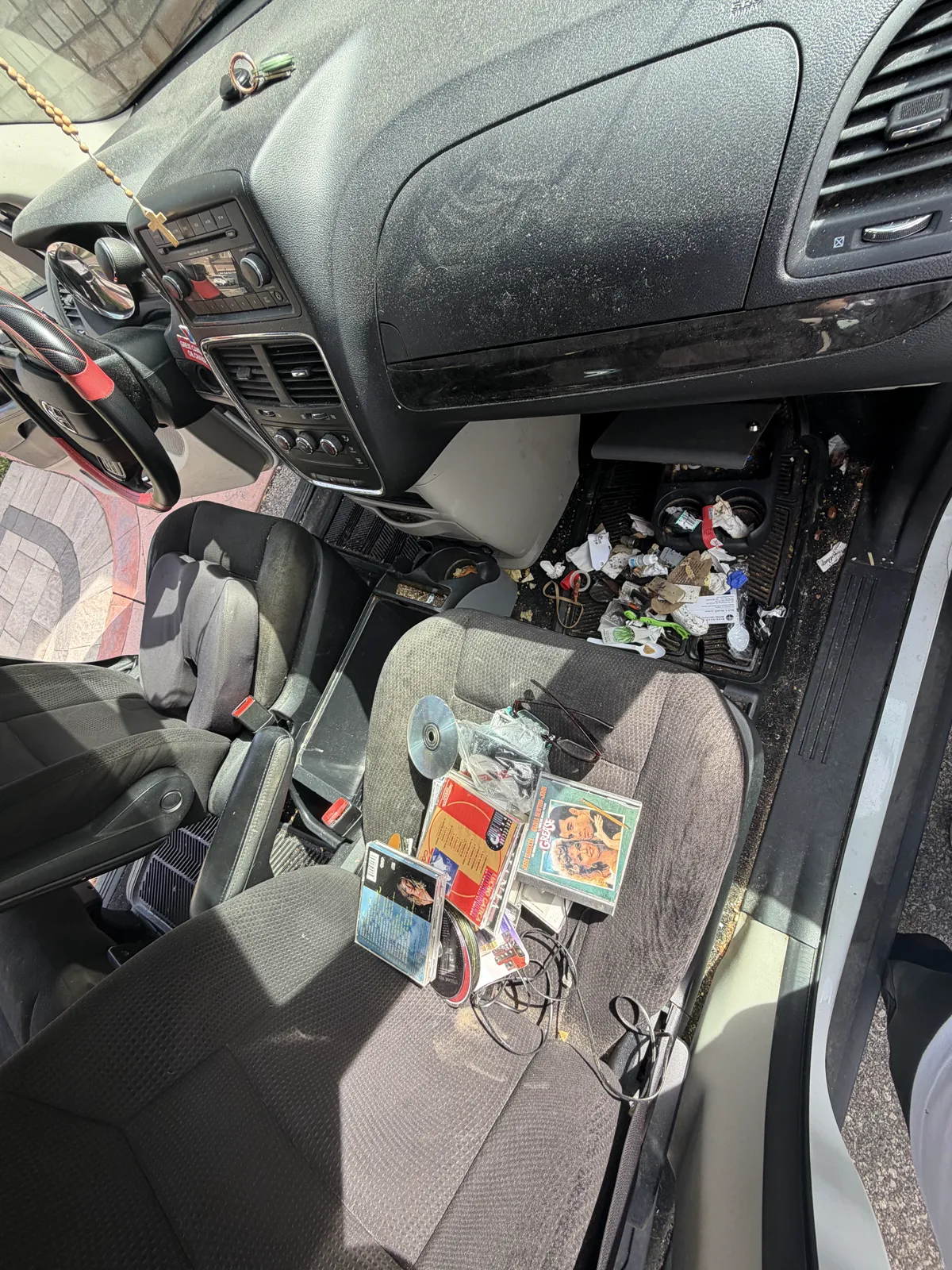 Front seats and dash before