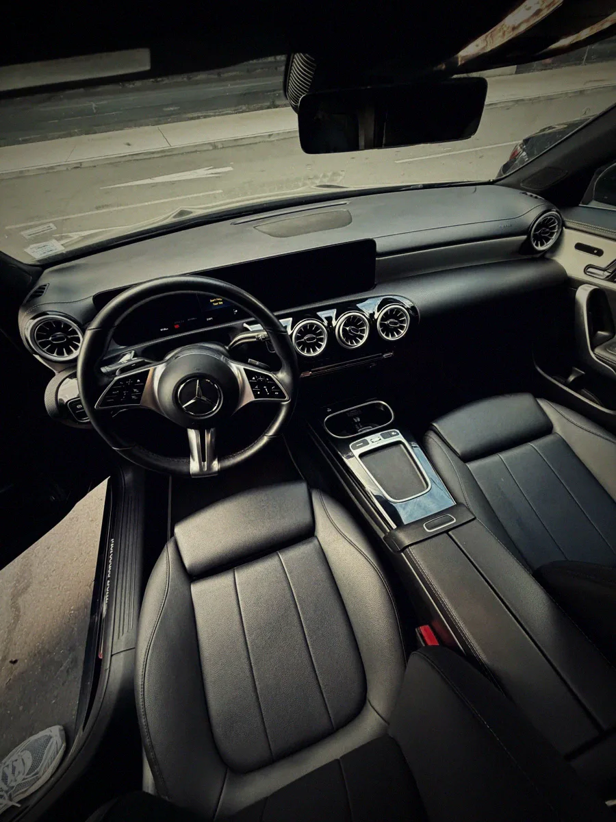 Dashboard and front seats from above